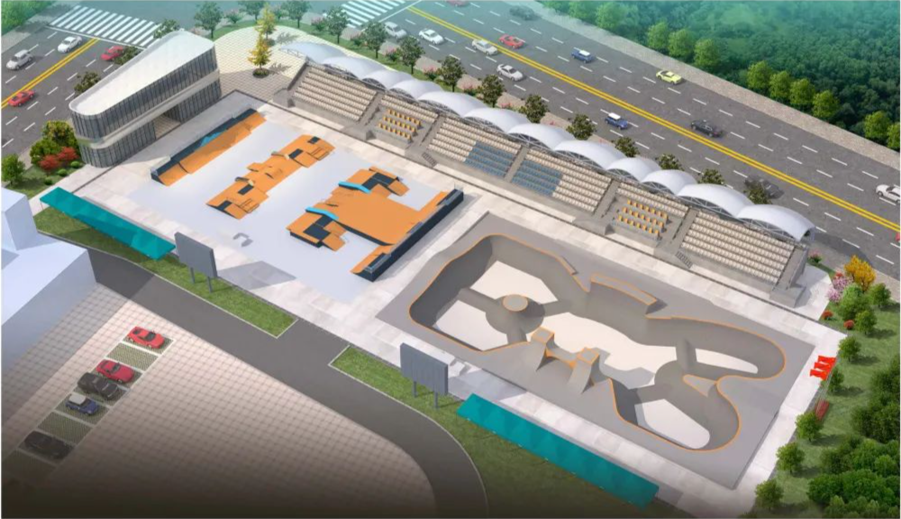 亞運滑板公園碗池、街式兩部分效果圖介紹